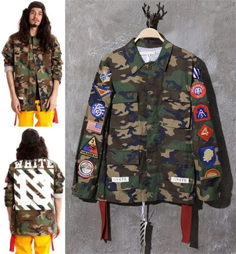 replica off white camo jacket|Designer Military Jackets for Men .